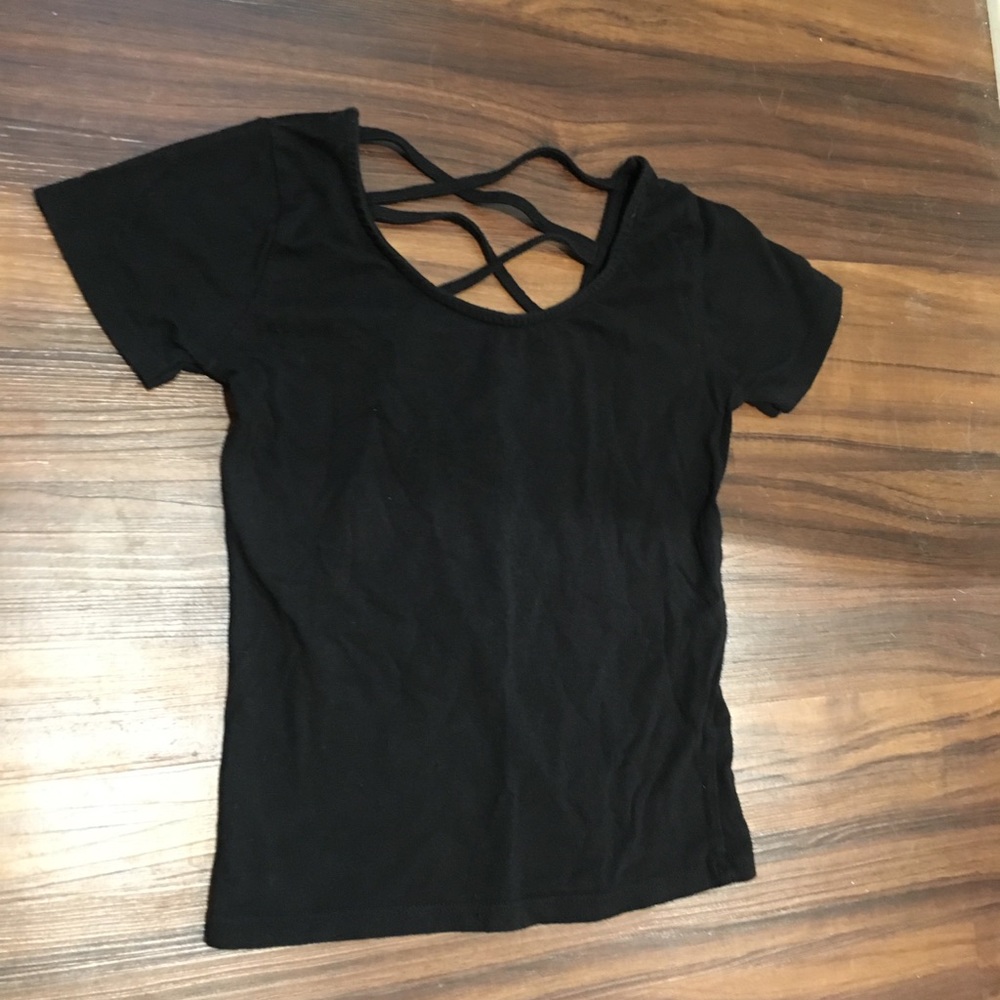 Black Top With Criss-Cross pattern in the back